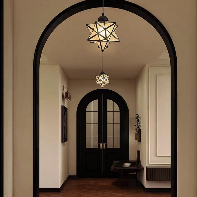Frosted White Glass Pendant Lights for Kitchen Island Dining Room Light Fixture Chandelier Hanging Lighting with Warm Light Bulb