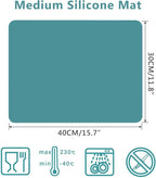 Gartful 3PCS Silicone Sheet for Crafts, Epoxy Resin Casting Molds Mat, Multi-Purpose Counter Protector, Table Saver Pad, Placemat, Art Mat, Nonskid Nonstick, Black Green (15.7 x 11.8 inches)