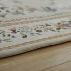 Non-Shedding Living Room Bedroom Accent Rug Rustic Floral Cotton Area Rugs Carpet, 5′3″ × 7′6″, Euro Romance