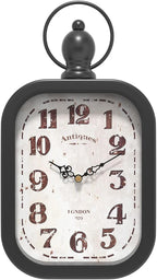 Menterry Small Retro Rectangle Wall Clock, Black Antique Vintage Style Decor Wall Clocks for Farmhouse,Bedroom,Kitchen,Bathroom (11" H x 6.1" W)