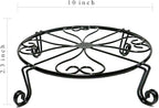 1 pack 10"-12" Metal Plant Stand Outdoor, for Flower Pot Heavy Duty Potted Holder Round Wrought Rustproof Iron Planter Stand, plant Stands Indoor Clearance and Outdoor patio - 10 Inches Black