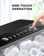 Silonn Ice Maker Countertop, Portable Ice Maker with Carry Handle, Self-Cleaning 1.8L Water Tank Large Ice Basket, Ice Machine Produces 9 Cubes in 6 Min Perfect for Home Kitchen and RV