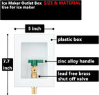 (1 Pack) Lidertik 1/2 inch Expansion PEX-A Pre-Assembled Ice Maker Outlet Box Valve 1/4 inch Recessed Refrigerator Water Line Wall Box with Shut Off Valve LI-ZBQH-530