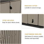 KINYING Outdoor Storage Shed,57 Cu.ft Vertical Outdoor Storage Cabinet Waterproof, Outdoor Resin Tool Shed for Patio Furniture, Garden Tools, Pool Accessories, Lawn Mower(Coffee Color)
