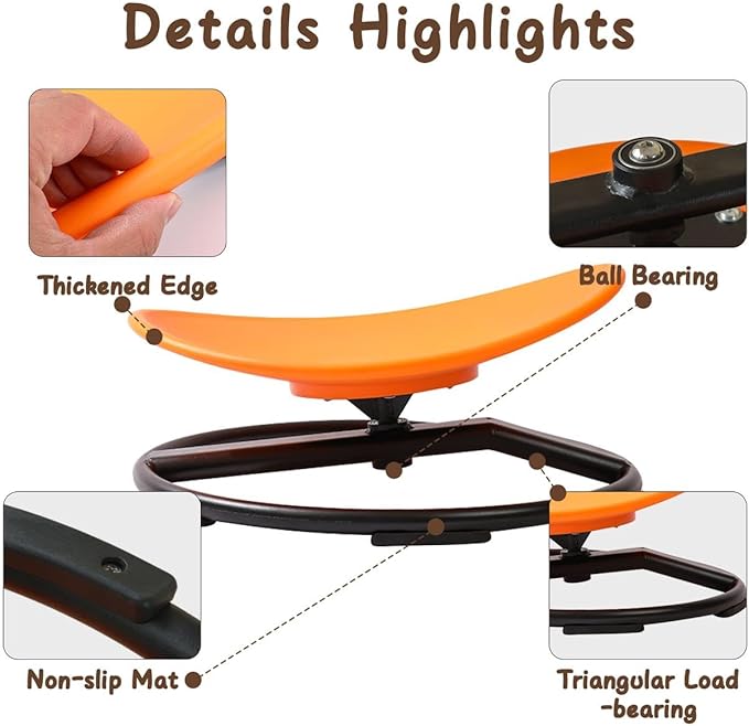 Kids Sensory Chair for Autism Kids Swivel Chair, Sensory Spin Chair Seat Improve Physical Coordination Wobble Chair for Kids Sit and Spin Relief of Motion Sickness