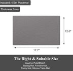 ME.FAN Silicone Placemats [17.7''x12.6''] Heat-Resistant Thicken Non-Slip Tablemats Non-Skid Table Mats Set of 4 (Yellow)