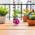 ibasenice Stainless Steel Mirror Reflective Gazing Ball 12 Inch Garden Decor - Purple Decorative Sphere for Outdoor Use 2Pcs Set