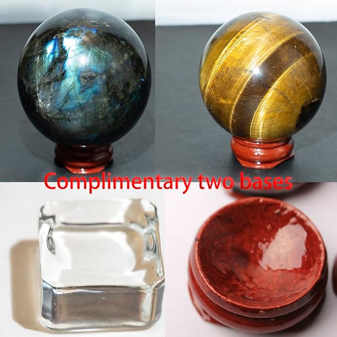 5-6cm/1.96-2.36inch Natural Amethyst Sphere Crystal Ball Hand Polished Decorative Sphere Healing Crystals Ball Healing Stone Crafts Fengshui Home Decoration Collect Gifts (50-60mm, Amethyst)