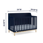 GAP babyGap Oxford 6-in-1 Convertible Crib - Greenguard Gold Certified, Navy/Natural, 1 Unit