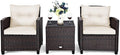 3 PCS Patio Furniture Set, OneSize, White