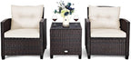 3 PCS Patio Furniture Set, OneSize, White