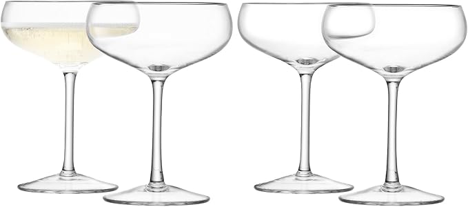 LSA WI24 Wine Champagne Saucer 7.25 fl oz/H5.25in Clear x 4