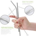 Portable Reusable Travel Utensils Silverware with Case,Camping Cutlery set,Chopsticks and Straw, Flatware Cutlery Set with Case, Stainless steel Travel Utensil set Top (Silver)