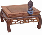 GOLDY&WENDY Chinese Style Wooden Base Rosewood Carved Flower Bonsai Display Stand Art Antique Furniture Decoration