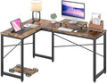 Computer Desk, L Shaped Desk with Large Desktop, Corner Desk with Monitor Stand PC Laptop Table Computer Workstation for Home Office (Rustic Brown)