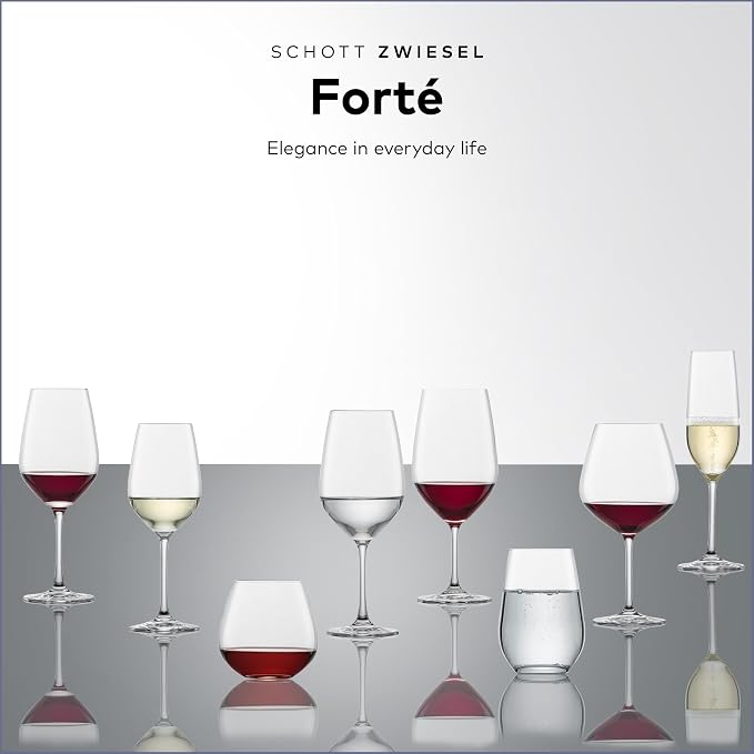 SCHOTT ZWIESEL Forté Champagne Flute (Set of 6), Champagne Glasses with Effervescence Point, Dishwasher-Safe Machine-Made Tritan Crystal Glasses, Made in Germany (8 Ounce)