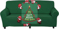 FKELYI Santa Claus Xmas Tree Print Christmas Sofa Slipcover Soft Stretch Sofa Couch Cover Washable Furniture Protector for Home Decorative-XL