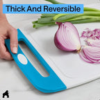 GORILLA GRIP BPA-Free Reversible Kitchen Cutting Board Set of 3, US Designed, Nonporous, Juice Grooves Catch Liquid, Slip Resistant Border, Dishwasher Safe, Durable Large Food Chopping Boards, Aqua