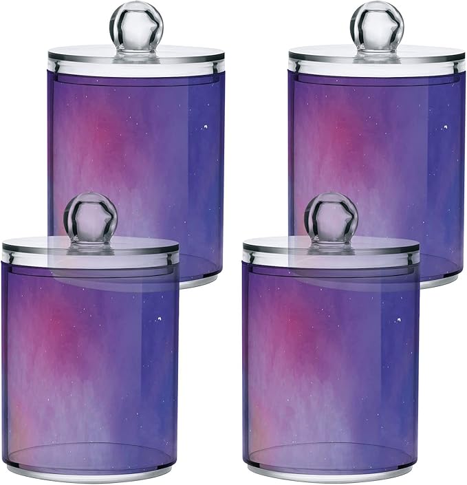Galaxy Purple 2PCS Airtight Transparent Glass Storage Jar, Food Storage Container Glass, Can Store Candy, Salt, Coffee Beans, With lid, Easy To Use…