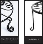 1 pack 10"-12" Metal Plant Stand Outdoor, for Flower Pot Heavy Duty Potted Holder Round Wrought Rustproof Iron Planter Stand, plant Stands Indoor Clearance and Outdoor patio - 10 Inches Black