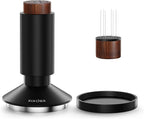 XIXUBX 2-in-1 Espresso Tamper & Magnetic WDT Tool, 53mm Spring Loaded Tamper with Anodized Aluminum Alloy Handle, Corrugated Base & Cover, Fits 53-54mm Portafilter Baskets for Espresso Machines