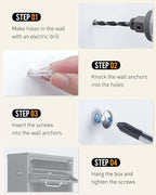 Uniclife Wall Mount Mailbox for Outside, Black Locking Mailbox | Anti-Theft Function, Heavy Duty, Small Mailbox with Key Lock, Safe Key Drop Box, Steel Cash Drop Box for Home Office, Black