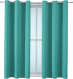 ChrisDowa Grommet Room Darkening Curtains for Bedroom and Living Room - 2 Panels Set Thermal Insulated Blackout Curtains (Teal, 42W x 63L)