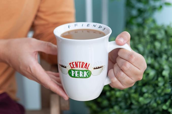 Silver Buffalo Friends Central Perk Logo Wide Rim Ceramic Mug, 16 Ounces