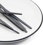JASHII Silverware Set, 36 Piece Food Grade Stainless Steel Flatware Set Fork Spoon Knife Utensils for Daily Use and Party, Service for 6 Anti Rust, Safe in Dishwasher (Matte Black)