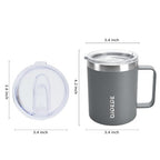 BJPKPK 2PCS Insulated Coffee Mug with Lid, 14oz Stainless Steel Tumbler | Travel Coffee Mug with Handle, Vacuum Insulated Tumbler Cup for Camping, Office, Home, BPA Free Lid, Hot & Cold