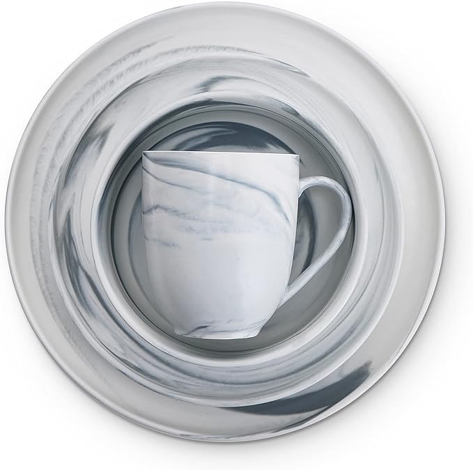 Stone Lain Brighton 16-Piece Dinnerware Set Porcelain, Gray