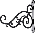 2 Pieces 8-Inch Outdoor Decorative Iron Wall Hooks for Hanging Lanterns Indoor Plants Hummingbird Feeders, Black