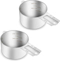 2PCS 2/3Cup (160ml, 5.3oz) Single Measuring Cup, Etched Inner Scale Stainless Steel Measure Scoop, Metric and US Measurement, Dishwasher Safe
