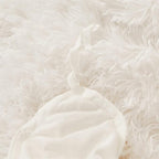FOPPA Luxury Faux Fur Comforter Cover Set Ultra Soft Plush Bedding Sets 3 Pieces (1 Faux Fur Duvet Cover + 2 Faux Fur Pillow case) Zipper (White, Queen)
