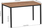 Large Table 24x48 inches Writing Computer Desk Modern Simple Study Desk Industrial Style Laptop Table for Home Office Brown Notebook Desk