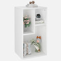 VECELO Small White Bookshelf, 3 Cube Shelf, Fits Tallest Hardcovers, Horizontal Available, Modern Storage Organzier for small spaces, kids, Pearl White