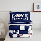 Feelyou Kids Baseball Comforter Set Queen Size Sports Game Bedding Set for Boys Girls Teens Bedroom Decor Baseball Gaming Comforter Gift for Baseball Lover Duvet Set with 2 Pillow Case
