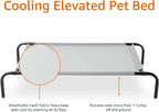 Amazon Basics Breathable Cooling Elevated Dog Bed with Durable Metal Frame, Medium, 43 x 26 x 7.5 Inch, Grey