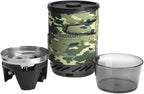 Fire-Maple Fixed Star 1 Backpacking and Camping Stove System, Camo 18oz | 30% Faster Boil with HX Base, Piezo Ignition, Compact & Durable, All-in-One Pot, Compatible with Most Canisters, Portable