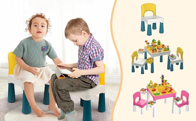burgkidz Plastic Kids Chair, Durable and Lightweight, 9.3" Height Seat, Indoor or Outdoor Use for Ages 2 and Up (Macaron)