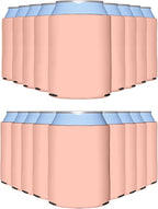 PartyPrints 1000 Pack Strawberry Ice Blank Can Cooler Sleeves, Customizable Bulk Can Coolers, Extra-Thick Collapsible Drink Insulator Sleeve, Beer Can Coolers for Party Beverages