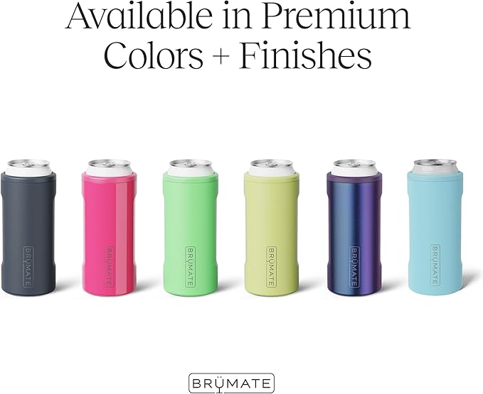 BrüMate Hopsulator Slim Can Cooler Insulated for 12oz Slim Cans | Skinny Can Insulated Stainless Steel Drink Holder for Hard Seltzer, Beer, Soda, and Energy Drinks (Rose Taupe)