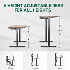FEZIBO 55 x 24 Inches Standing Desk with Drawer, Adjustable Height Electric Stand up Desk with Storage, Sit Stand Home Office Desk, Ergonomic Computer Desk, Rustic Brown
