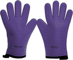 KITCHEN PERFECTION S Silicone Smoker BBQ Gloves - Heat Resistant Oven Mitts | Waterproof, 5-Finger Design For A Better Grip, for Pitmasters, Meat Smoking, Grilling, Cooking, Frying Turkey | Grill Gift