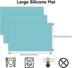 Gartful 3Pack Extra Large Silicone Mat, 23.6 x 15.7 inches for Crafts, Resin Jewelry Casting Molds Mat, Silicone Placemat, Multipurpose Table Protector, Nonstick Nonskid Heat-Resistant, Black Green