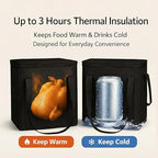 2-Pack, XL-Large Insulated Grocery Shopping Bags, Black, Reusable Bag | Thermal Zipper,Collapsible,Tote,Cooler Bag,Transport hot and Cold,Camping groceries Insulated Food Delivery Bag