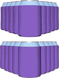 PartyPrints 100 Pack Orchid Blank Can Cooler Sleeves, Customizable Bulk Insulated Foam for Beer, Collapsible Plain Drink Holder, Cold Soda Insulator, 12oz Regular, 16oz Tall Cans