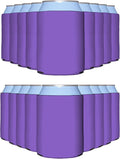 PartyPrints 25 Pack Orchid Blank Can Cooler Sleeves, Customizable Bulk Insulated Foam for Beer, Collapsible Plain Drink Holder, Cold Soda Insulator, 12oz Regular, 16oz Tall Cans