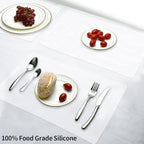 Oversize Silicone Table Placemat, Food-Grade Flexible Silicone Table Mat for Baking Pastry Non-Stick, Kids Nonslip Dinner Placemat Heat Resistant Waterproof Countertop Protector (Translucent)