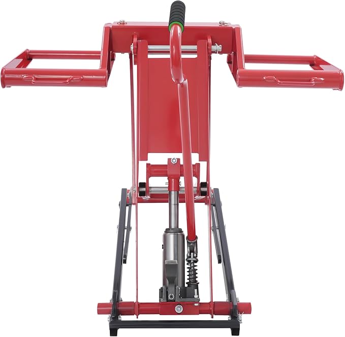Lawn Mower Lift, 350Lbs Lawn Mower Lift Carbon Steel Hydraulic Lift Jack Lawnmower Lift Tool Adjustable Lawnmower Lifts w/Hydraulic Foot Pedal for Garden Tractors All-Terrain Maintenance and Repair
